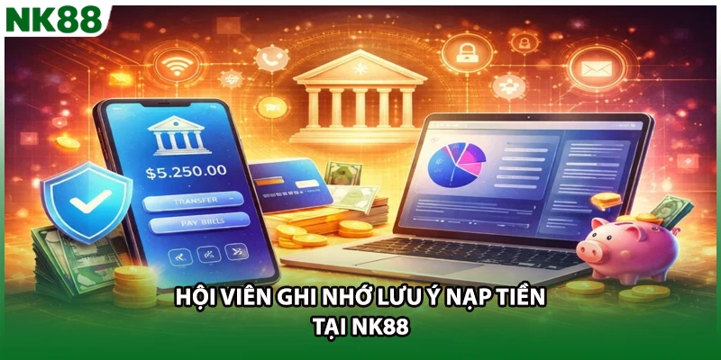Hội viên ghi nhớ lưu ý nạp tiền tại NK88